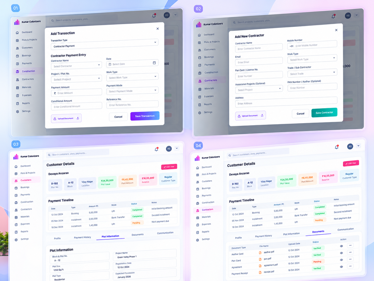 Kumar Colonizers Real Estate Management Software